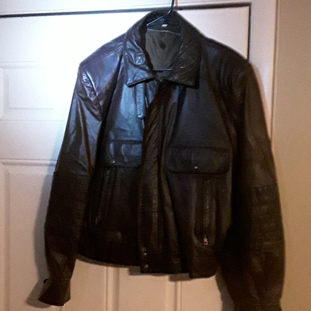 1X brown leather jacket made in Argentina